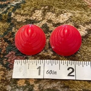 Vintage red plastic earrings